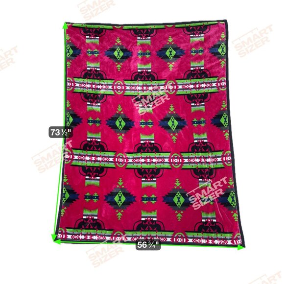 Reversible Southwest Native American Geometric Blanket 73"x56" Plush Soft Throw - Picture 4 of 4